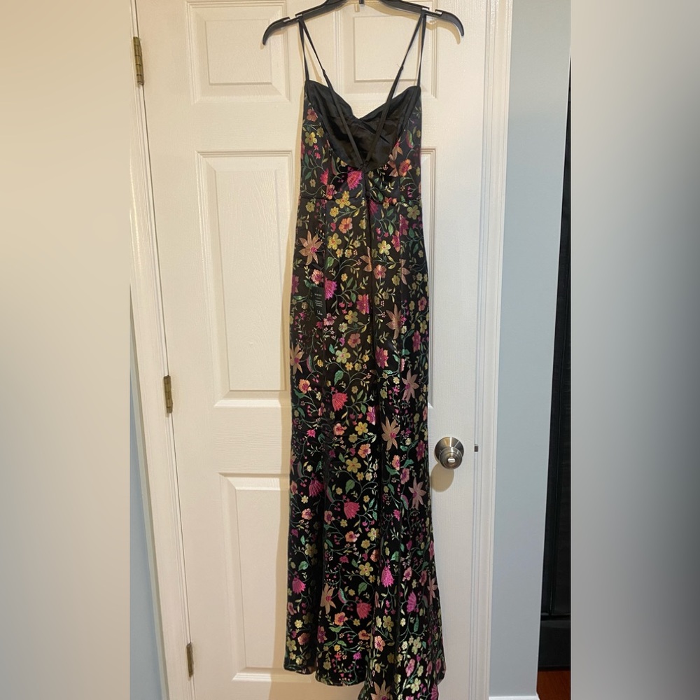 Lulu's Black Maxi Dress with Pink Floral Design - Picture 6 of 10